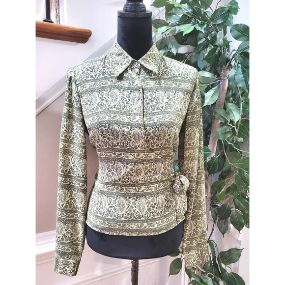 Liz Claiborne Women's Gray Polyester Collared Long Sleeve Button Down Shirt 6 - Picture 12 of 12